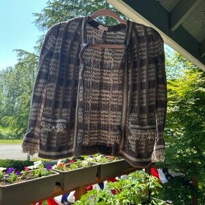 Boho Brown Sparkly Cardigan